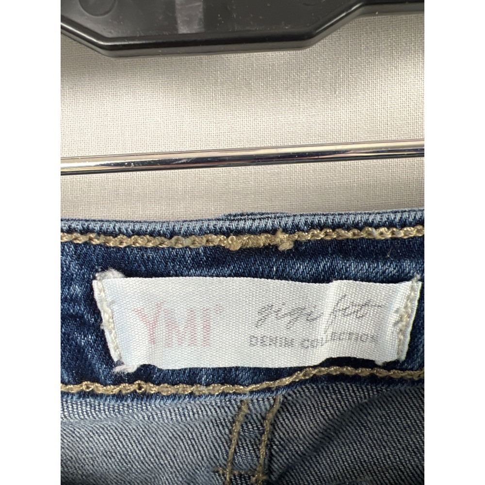 YMI Gigi Fit Flare Jeans Womens 5/27 Blue High Rise Distressed Bell Bottoms - Picture 2 of 11